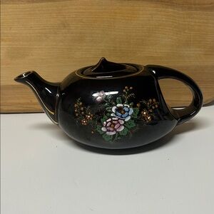 Vintage Japanese redware moriage teapot